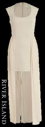 River Island Light Beige Chiffon Side Dress